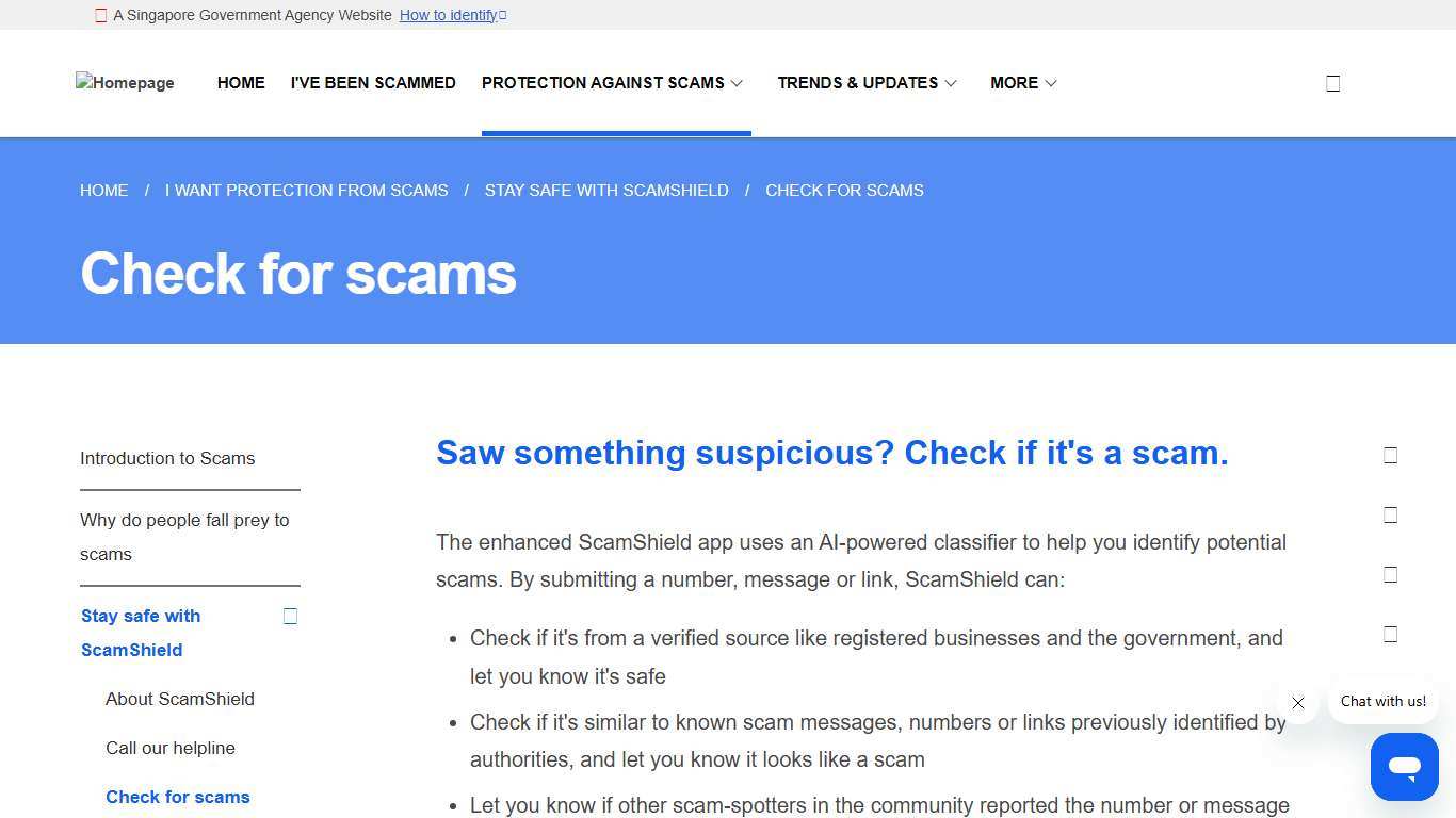 Check for scams